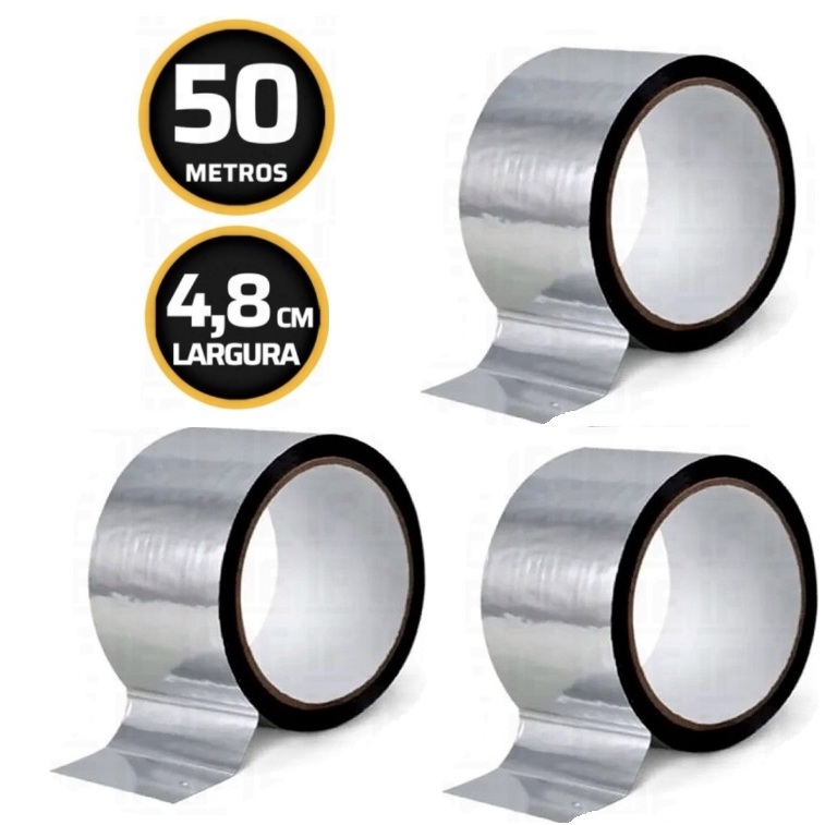Kit c/3 Fitas aluminizada Auto adesiva para acabam