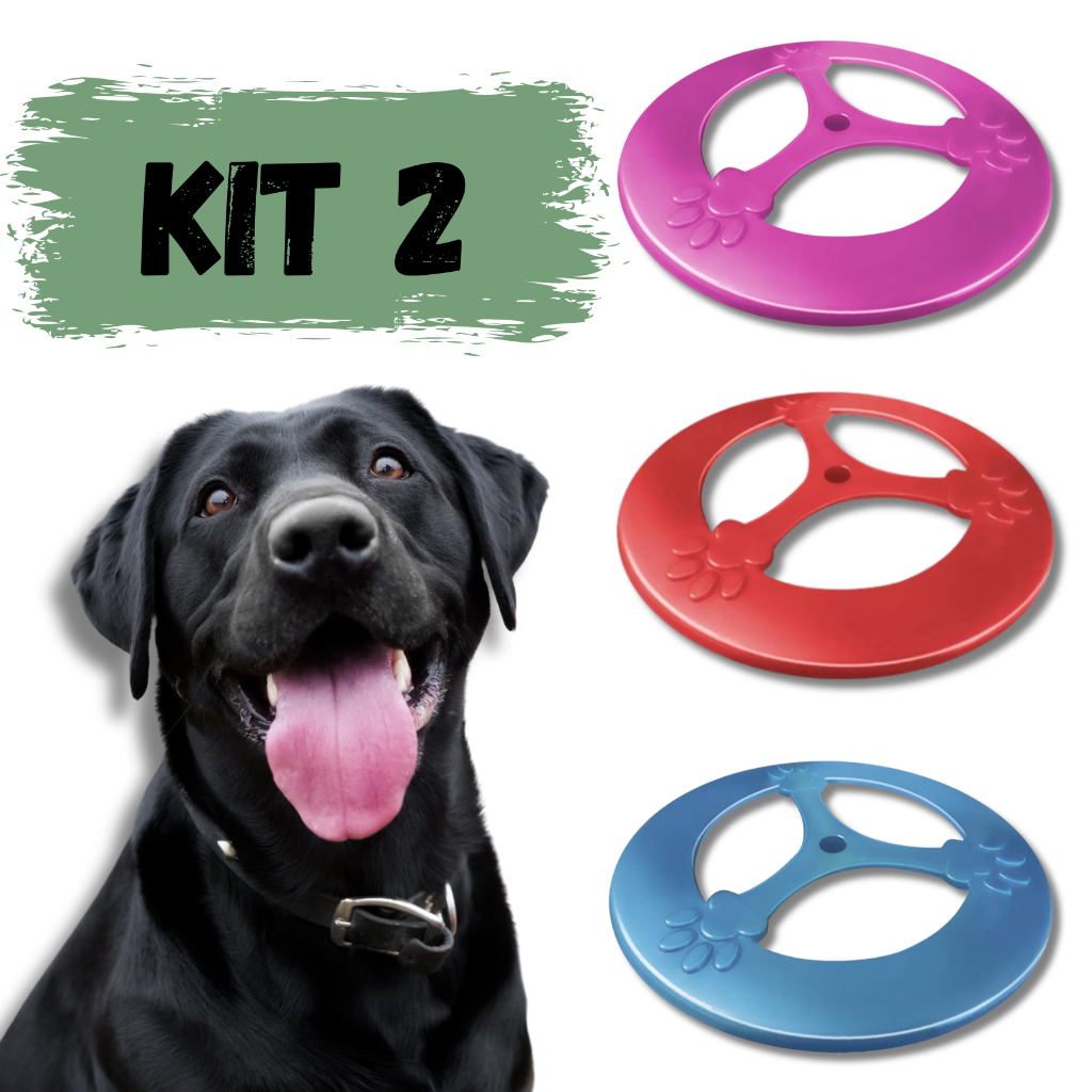 Kit 2 Frisbee Pet Disco Voador Brinquedo Cachorro 