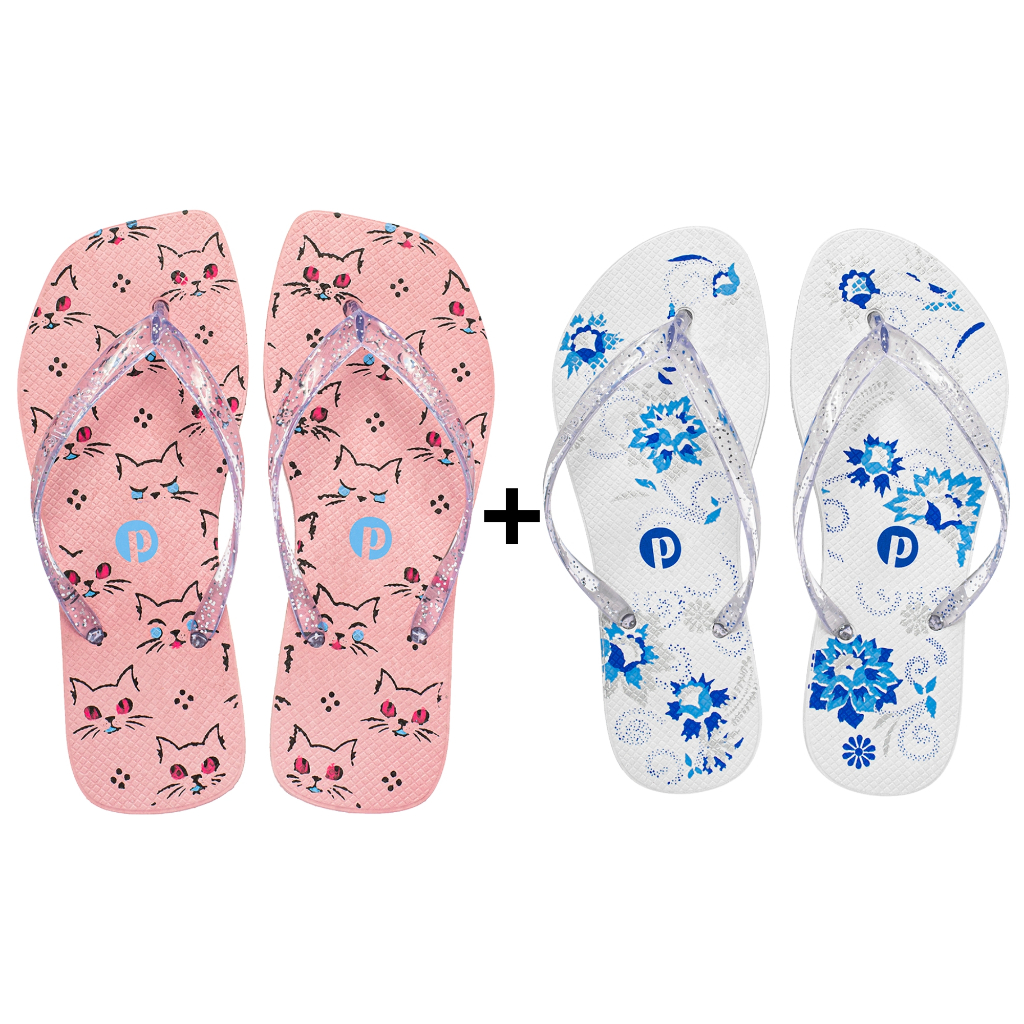 Kit Chinelo Feminino Estampas Confortável Passeio