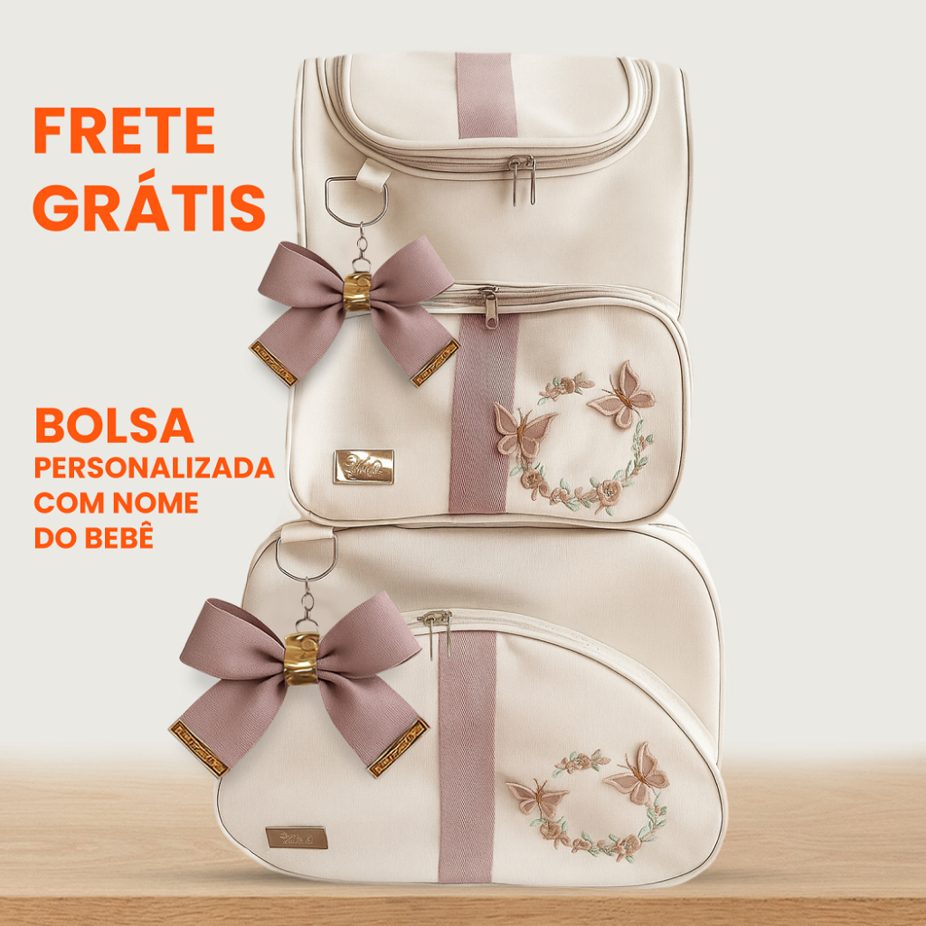 Kit Bolsa Maternidade 2 Peças  Mala + Mochila Bor