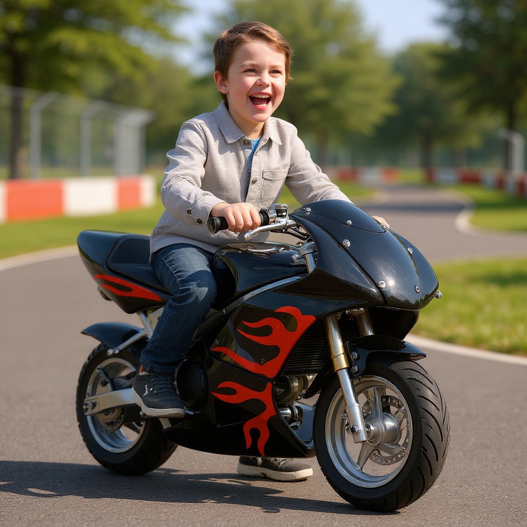 Mini Moto Infantil Motinha Preta a Gasolina 49 cc
