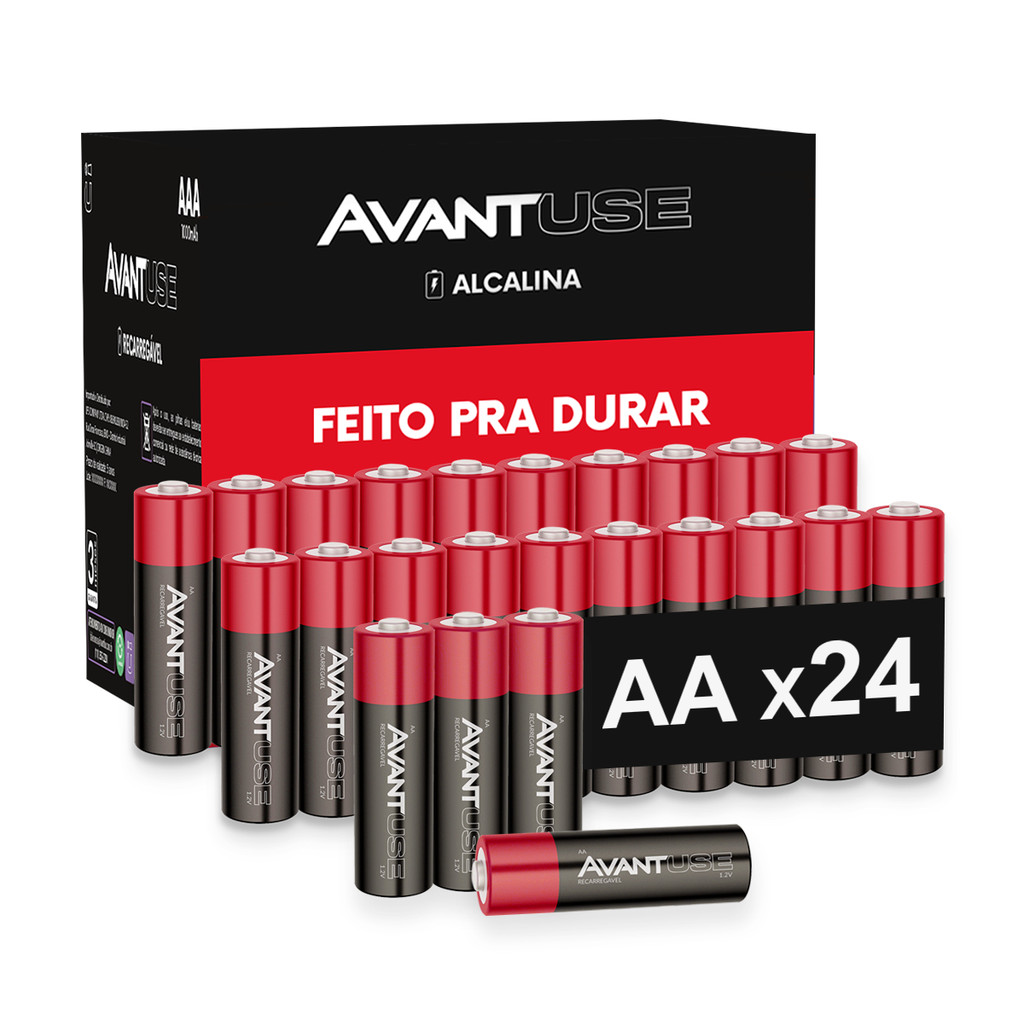 kit 24 Pilhas Alcalina Pequena AA 1.5v 2A Cod: 408