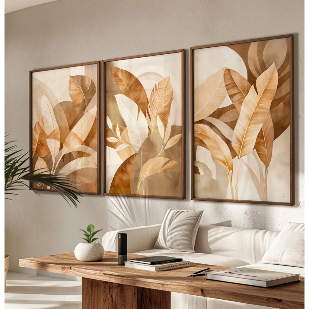 Quadros Decorativos Sala Quarto Floral Trio Com Mo