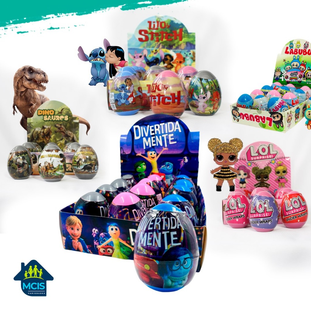 Ovos Surpresa 6 e 12 unidades diversas personagens