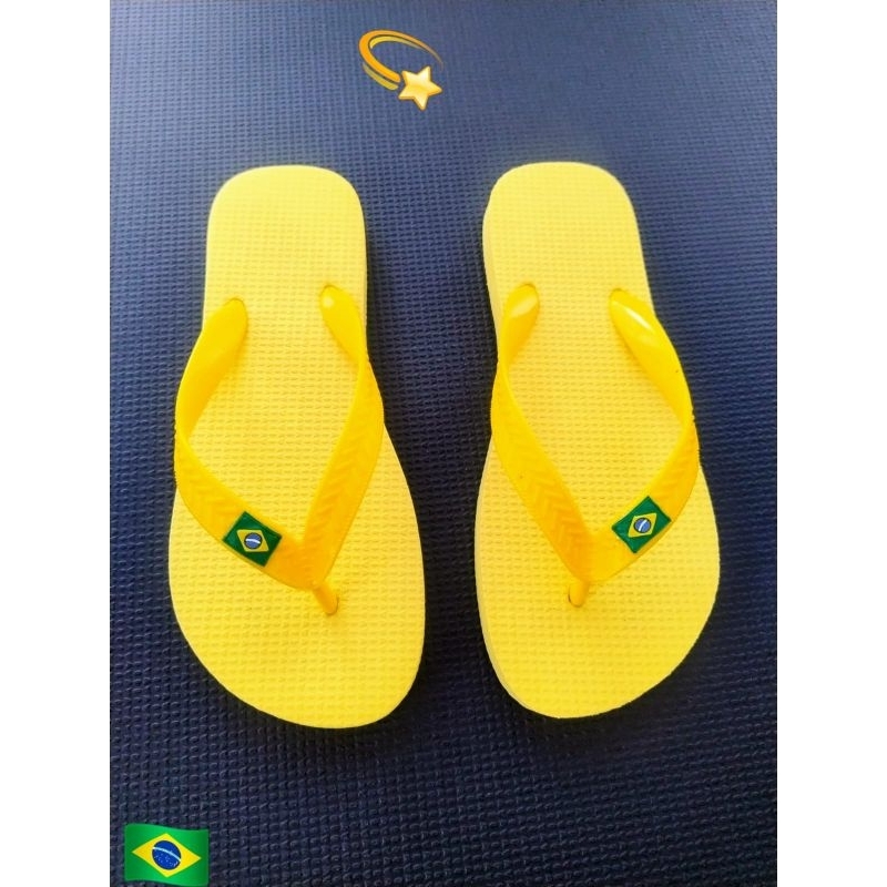 CHINELO BANDEIRINHA do Brasil Amarelo Canarinho Ma