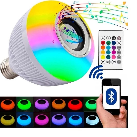 Lâmpada LED RGB Caixa de Som Bluetooth 12W com Co