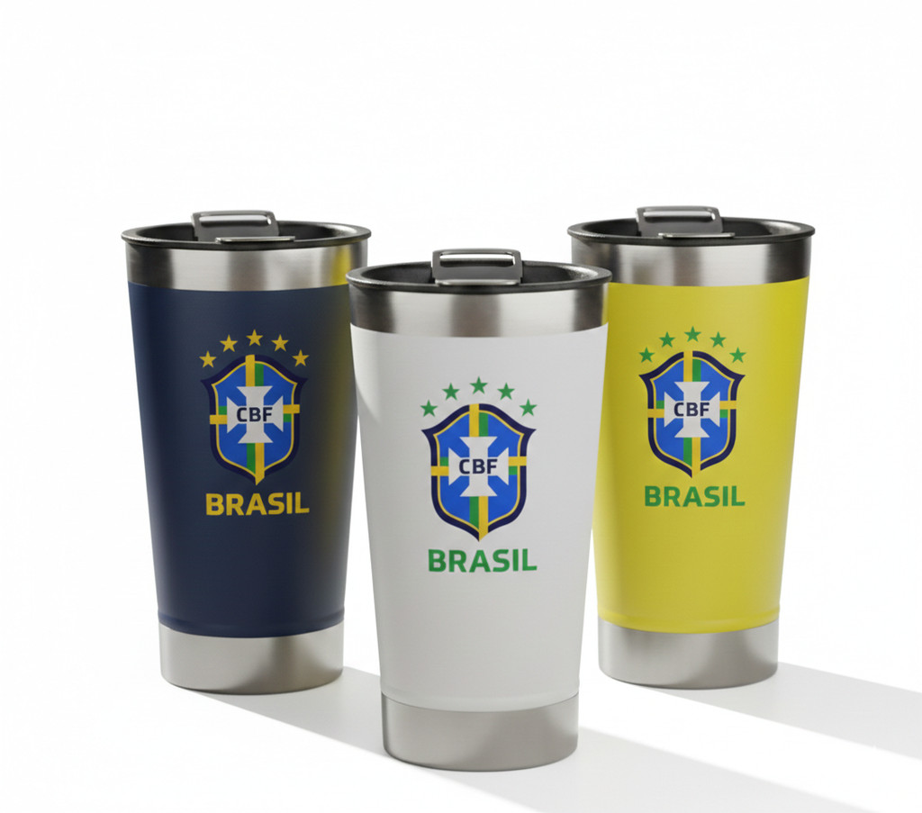Copo Térmico Premium Brasil Personalizado em Aço