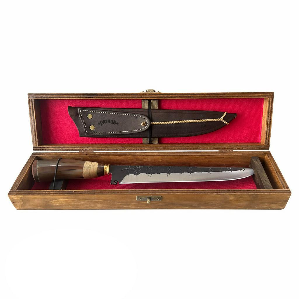 Faca Artesanal Churrasco Aço Inox 3mm Rústica 10