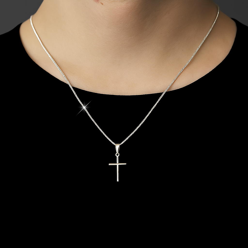 Colar corrente Veneziana 0,8 mm com pingente de cr