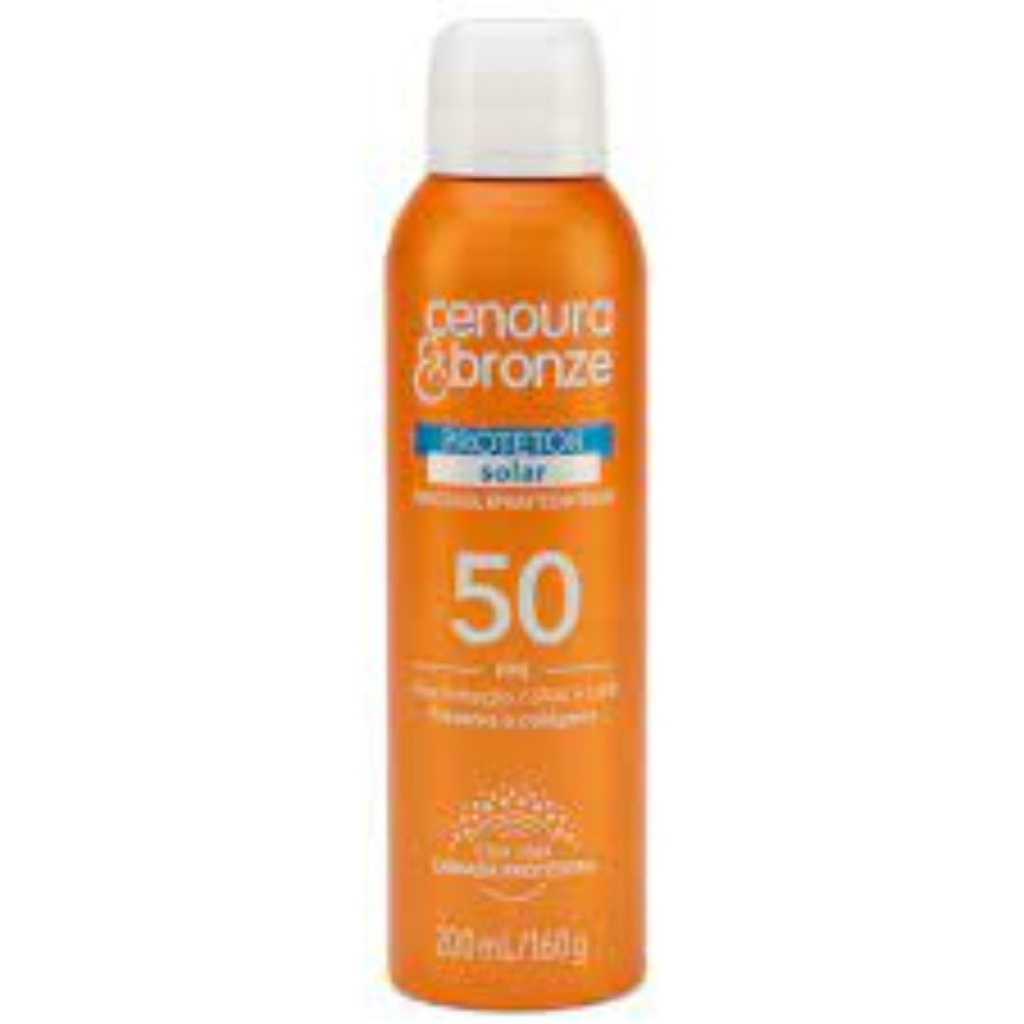 Protetor solar corporal cenoura E bronze spray fps