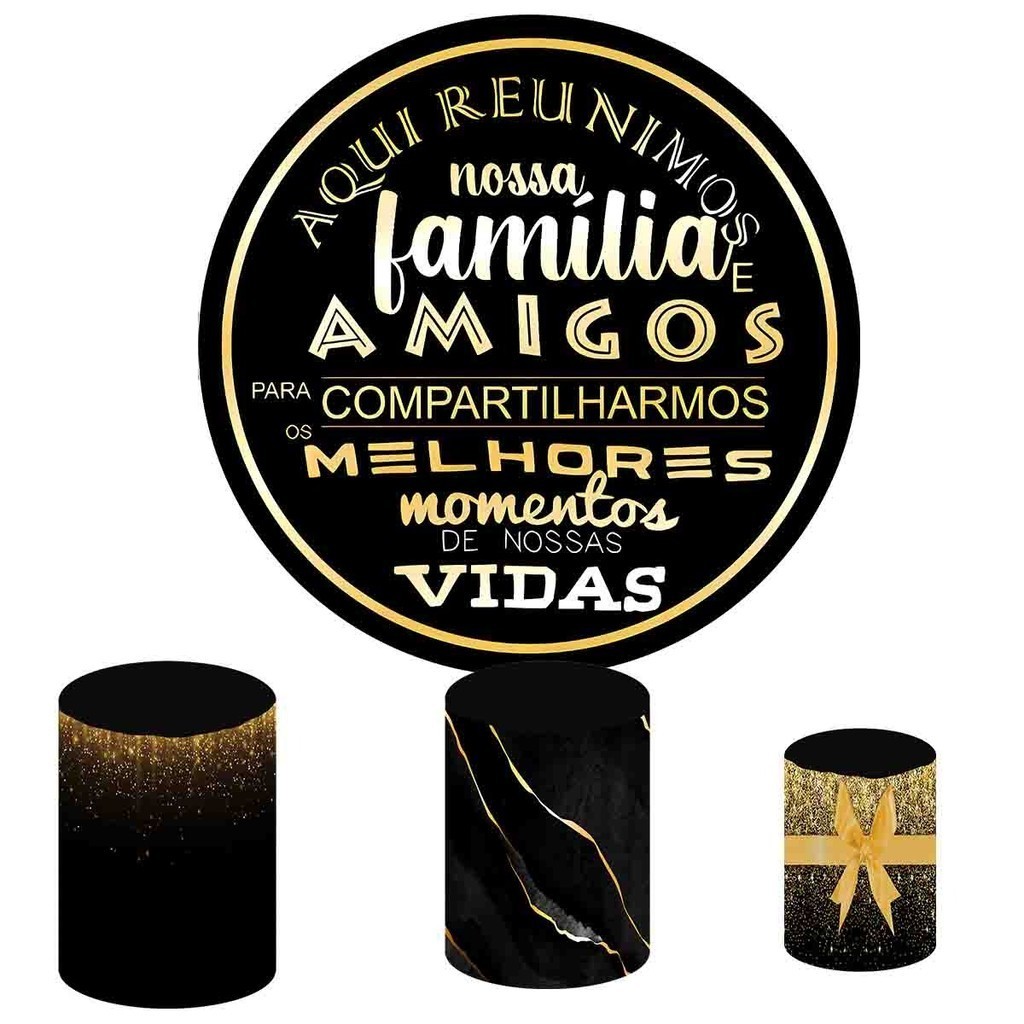 PAINEL REDONDO 1,50m + TRIO DE CAPAS CILINDRO FELI