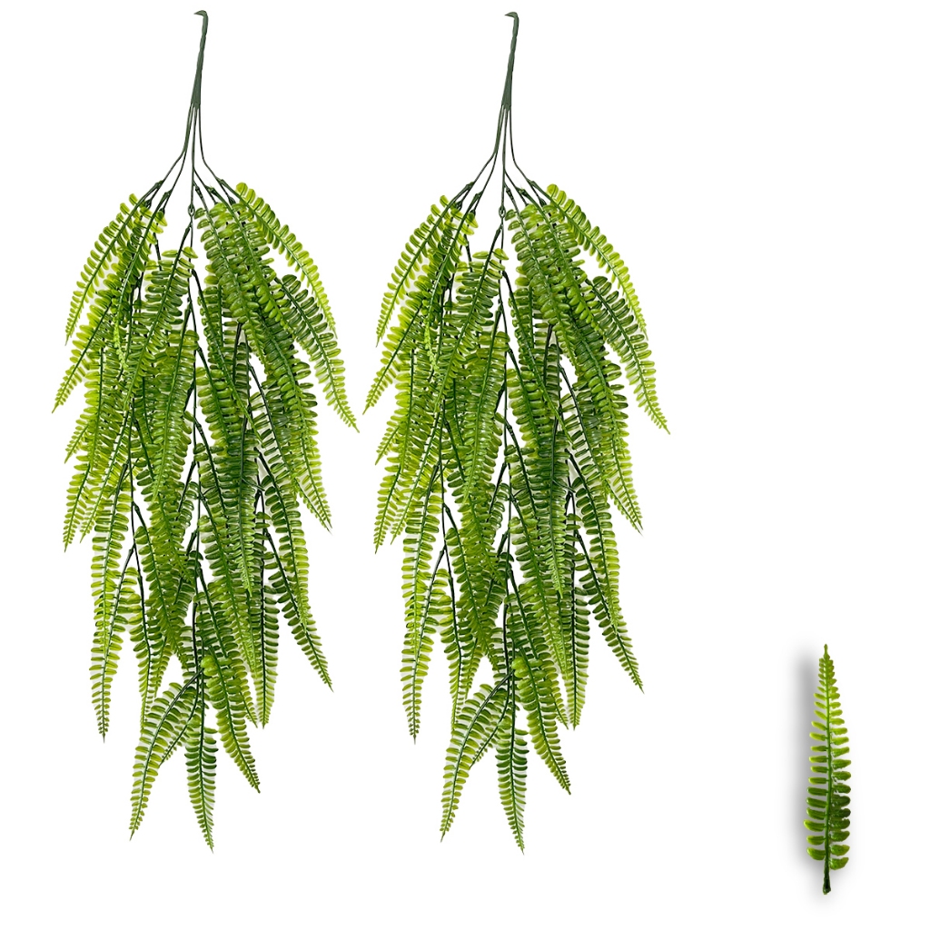 Kit 2 Pendentes De Samambaia Artificial Jardim Ver