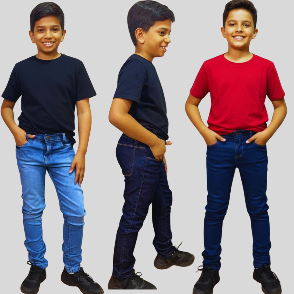 Calças jeans Masculino  infantil  do 4 ao 16 | Ó