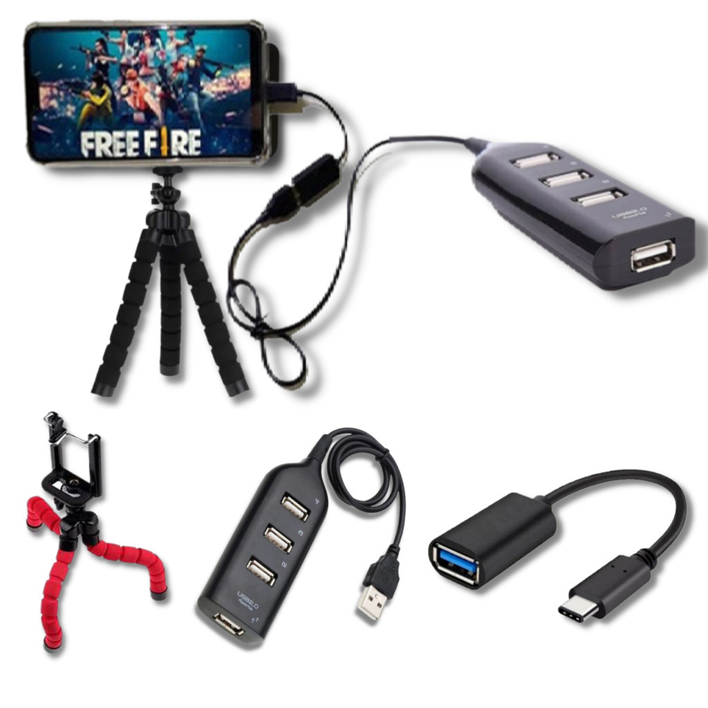 Kit Mobilador Gamer Hub 4 Portas 480Mbps + Adaptad