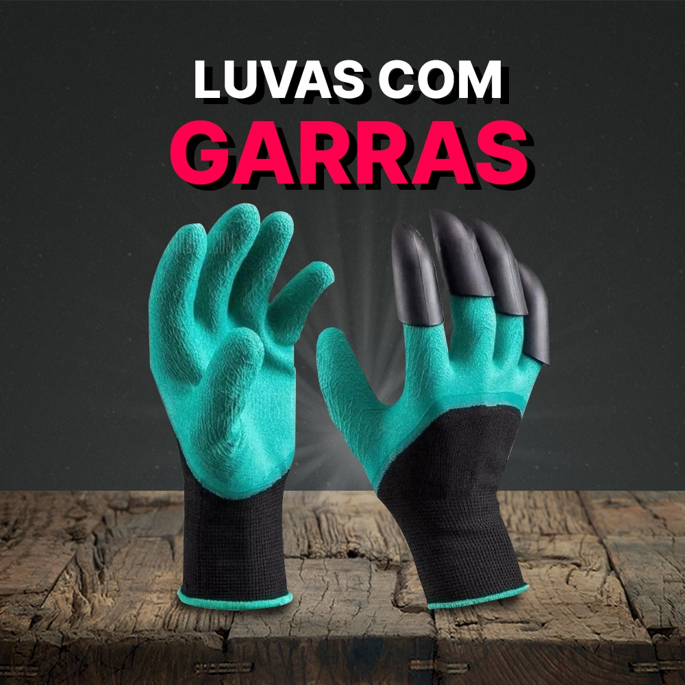Luva Com Garras Cavar Terra Plantar Proteger Jardi