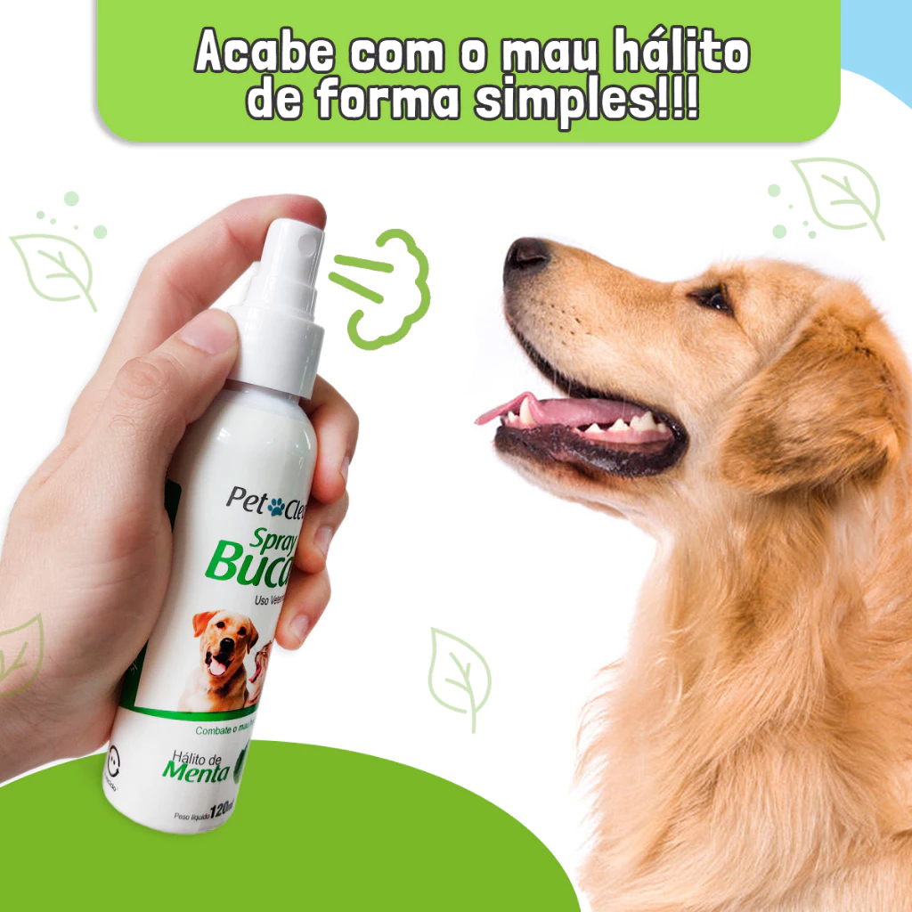 Spray Bucal Menta Para Vet Cachorro Gato Pet Clean