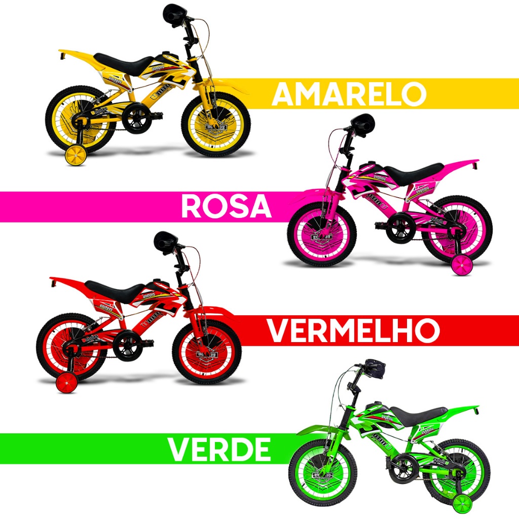Bicicleta Moto Cross Infantil Aro 16 Bike com Som