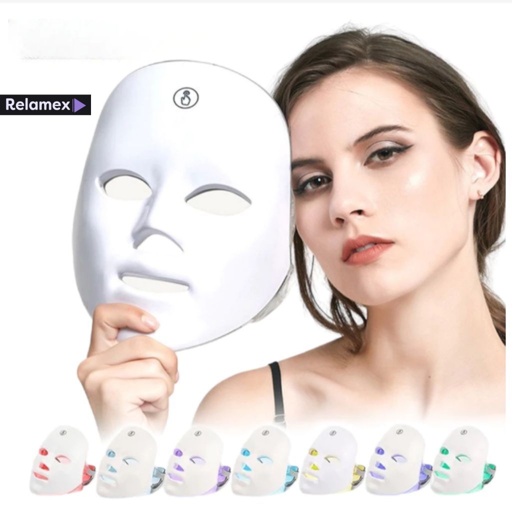 Máscara de LED 7 Cores para Terapia de Fóton, Cu