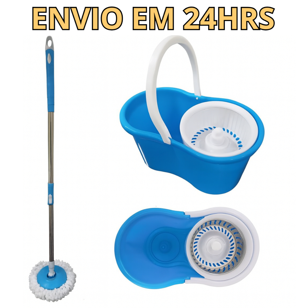 Mop Giratório 9 Litros Kit Completo Com Balde Rod