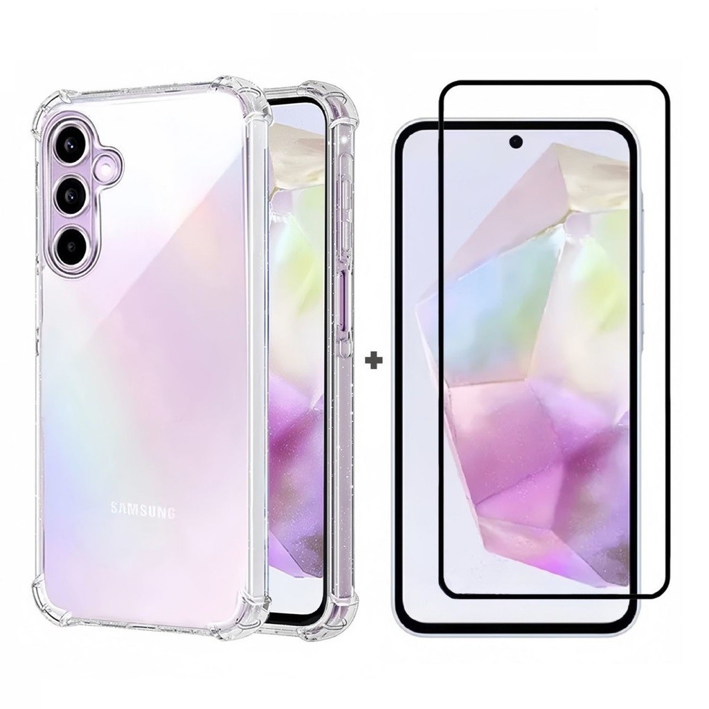 Kit 2 em1 Película Vidro 3D + Capa Capinha Transp