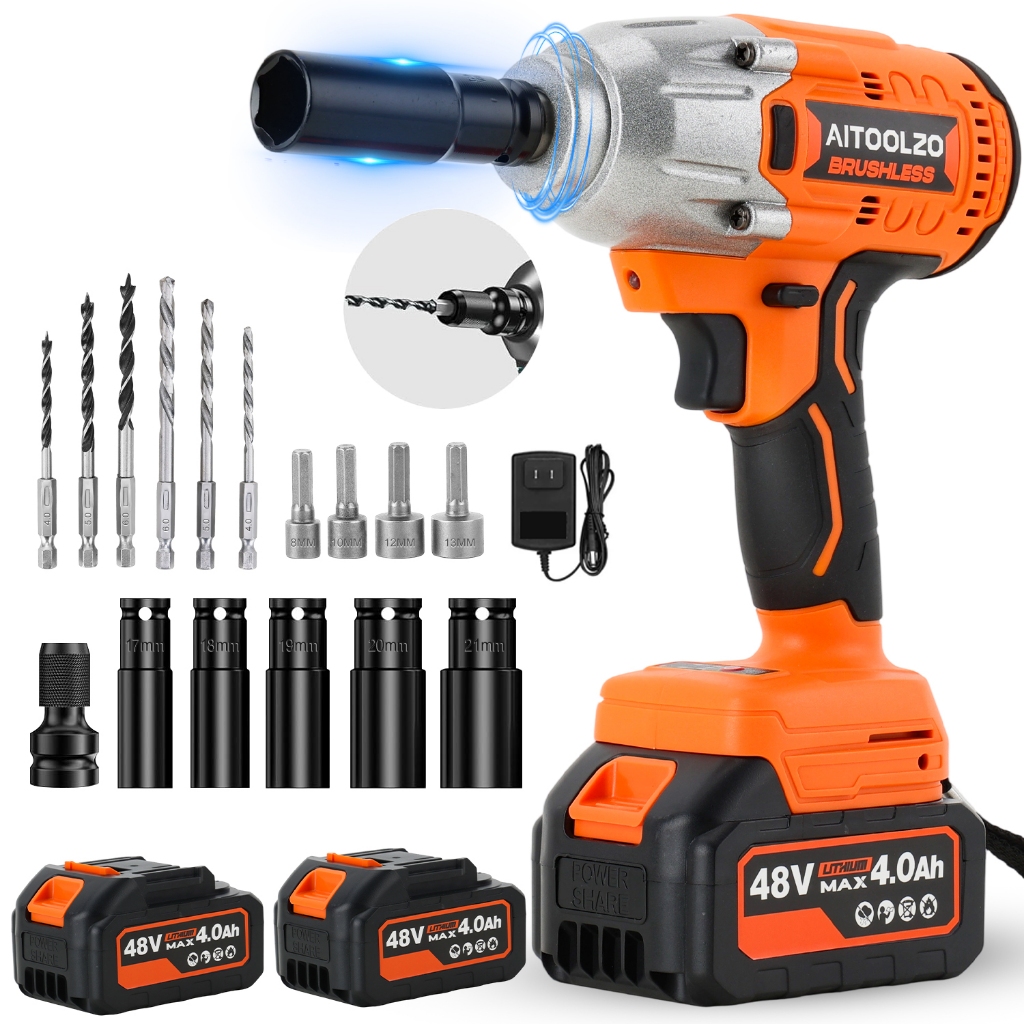 900N.M Parafusadeira Chave De Impacto 48V C/2Bater