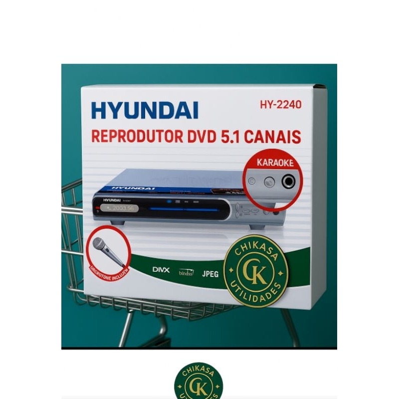 DVD Player Hyundai 5.1 Canais Som Surround com Fun