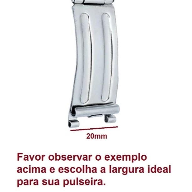 Fecho Aço Prata Completo Compátivel com Pulseira