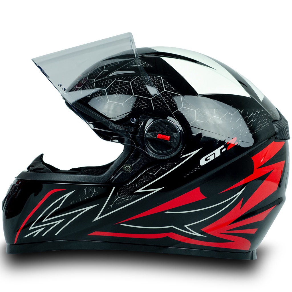 Capacete Moto GT2 FW3 Branco Vermelho Brilhante Ta