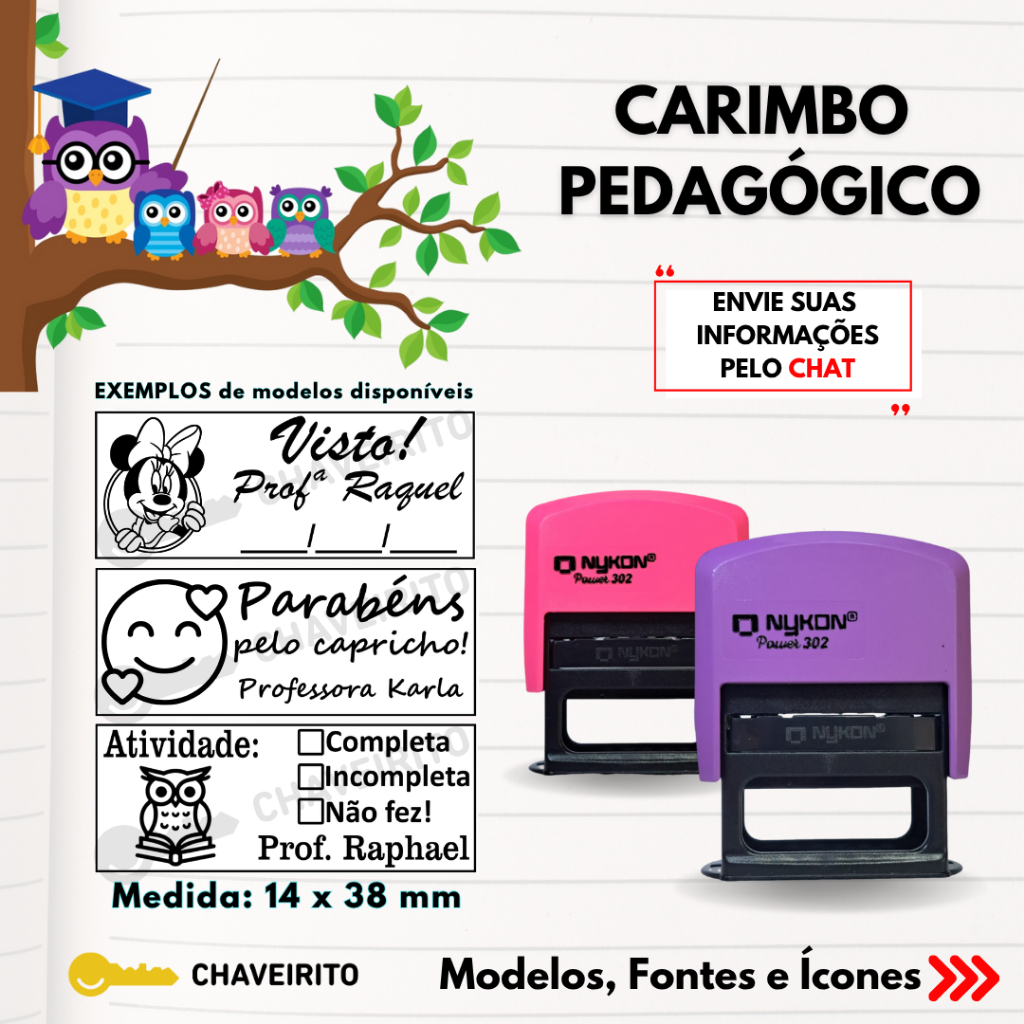 Carimbo Automático para Professores Didático Ped