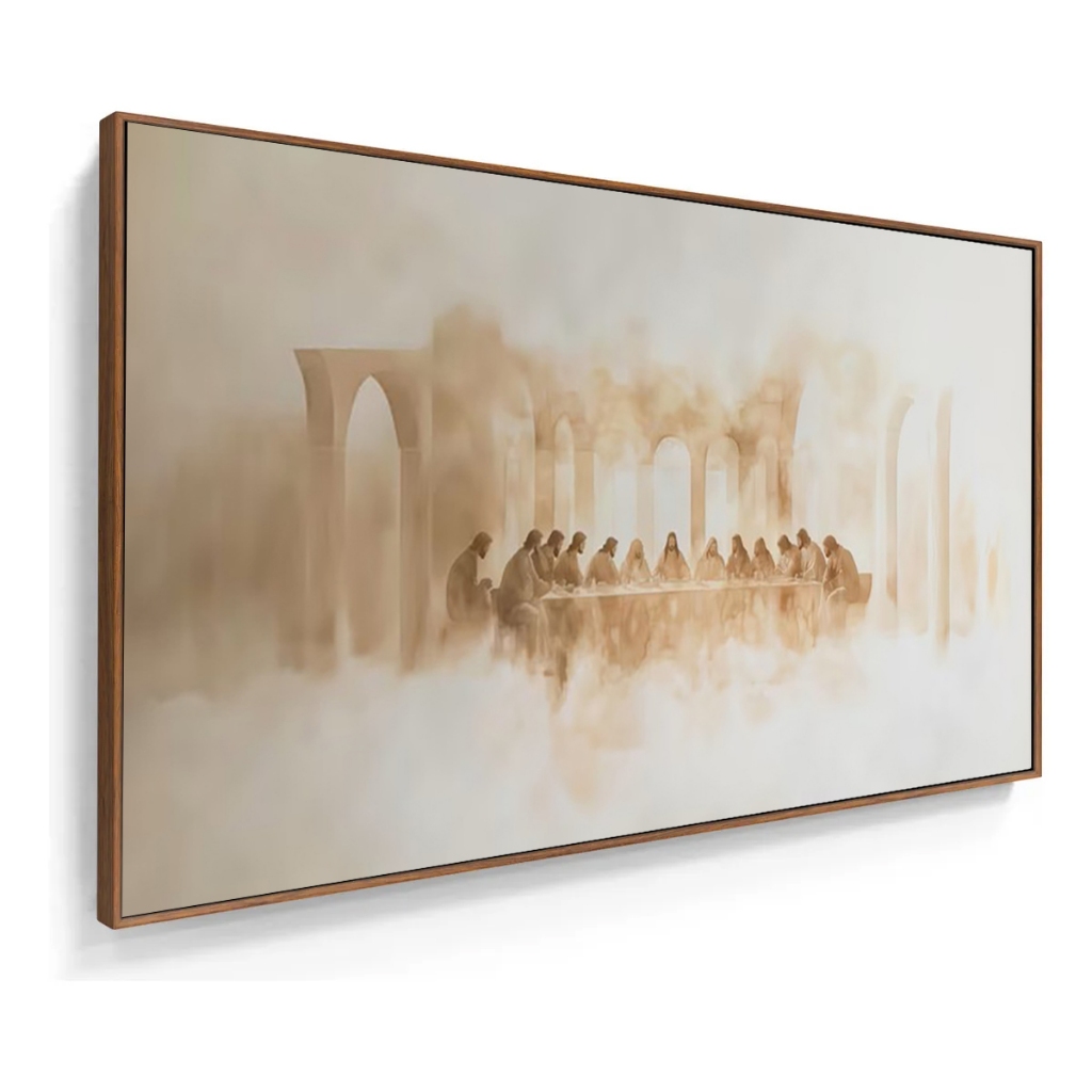 Quadro Decorativo Santa Ceia Aquarela Sala de Jant