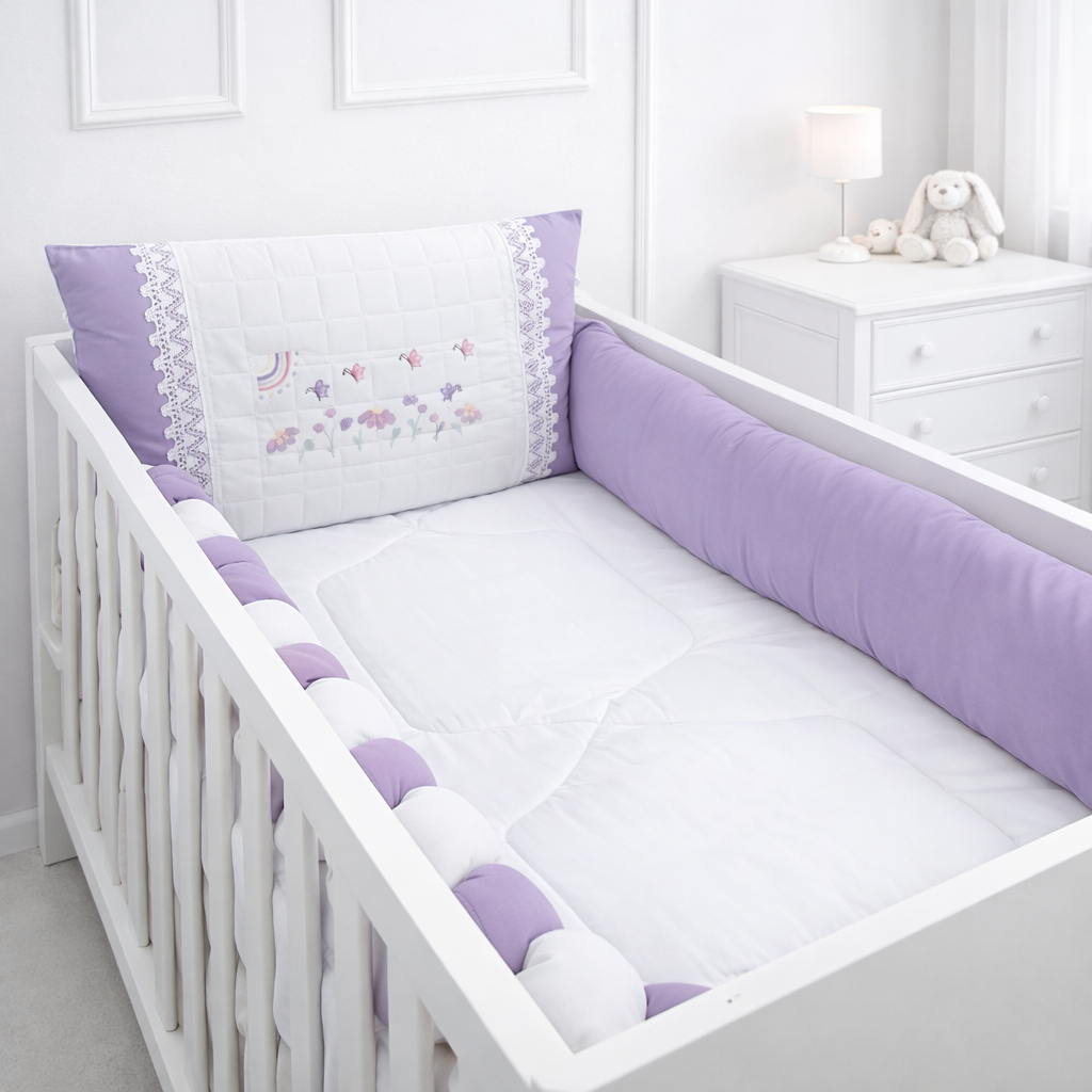 Kit Berço Americano Menina 09 Peças Linha Afeto 