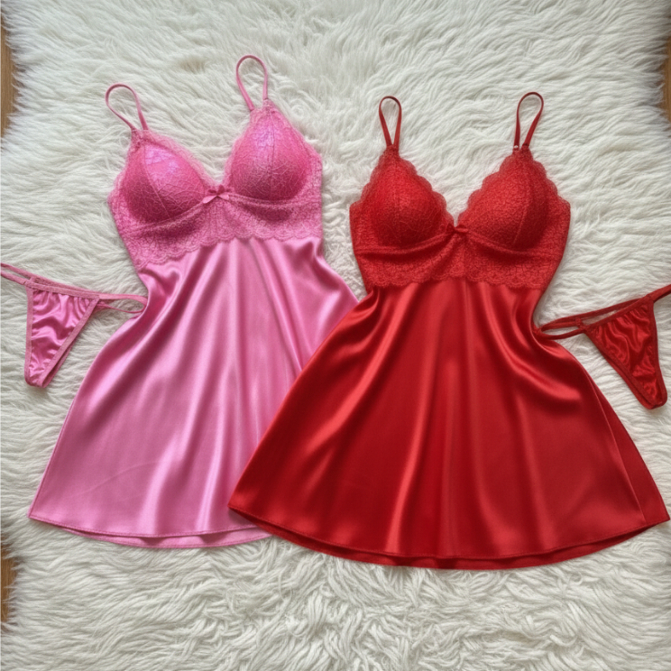 Kit 2 Lingeries Camisola Feminina com Calcinha Sen