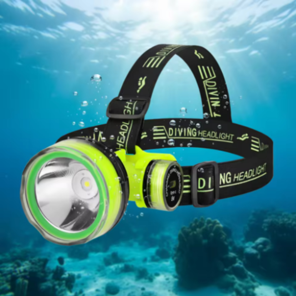 Lanterna de Cabeça LED Recarregável Subaquática