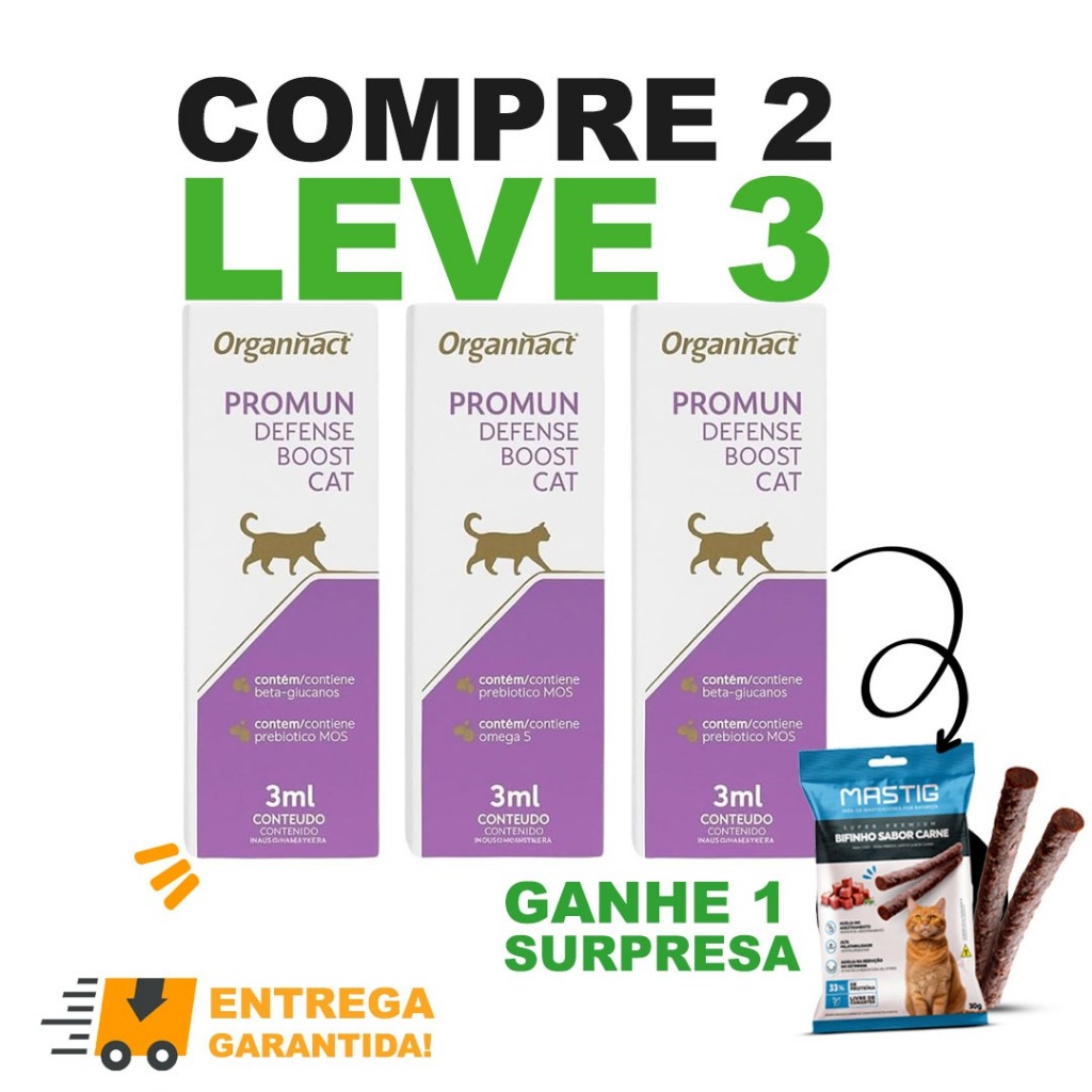 Kit 3 Promun Defense Boost Cat 3ml Combo Leve 3 Pa