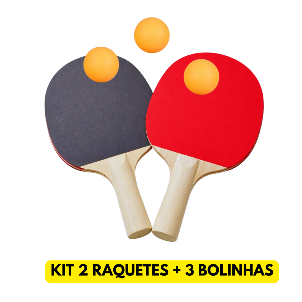 Kit Raquete Ping Pong Tenis De Mesa Com 3 Bolinhas