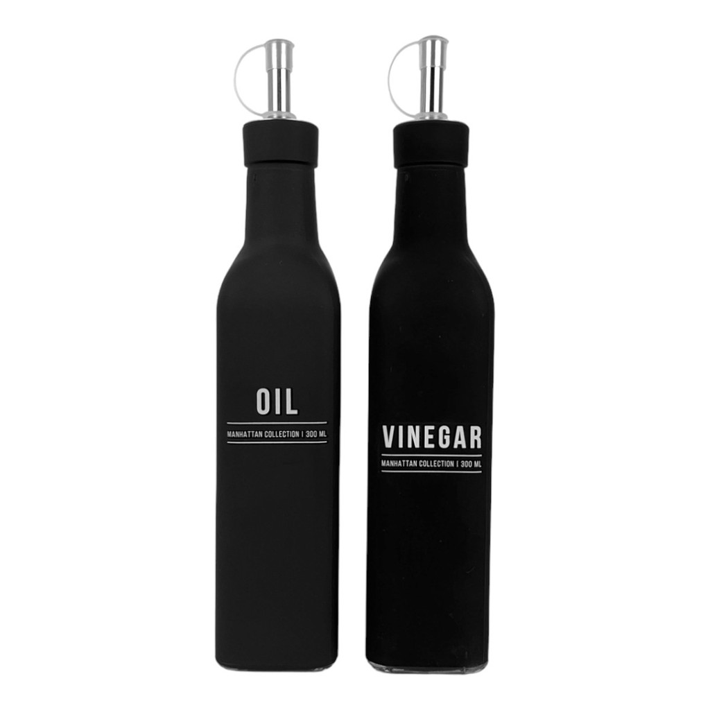 Galheteiro Manhattan De Vidro Porta Azeite Vinagre