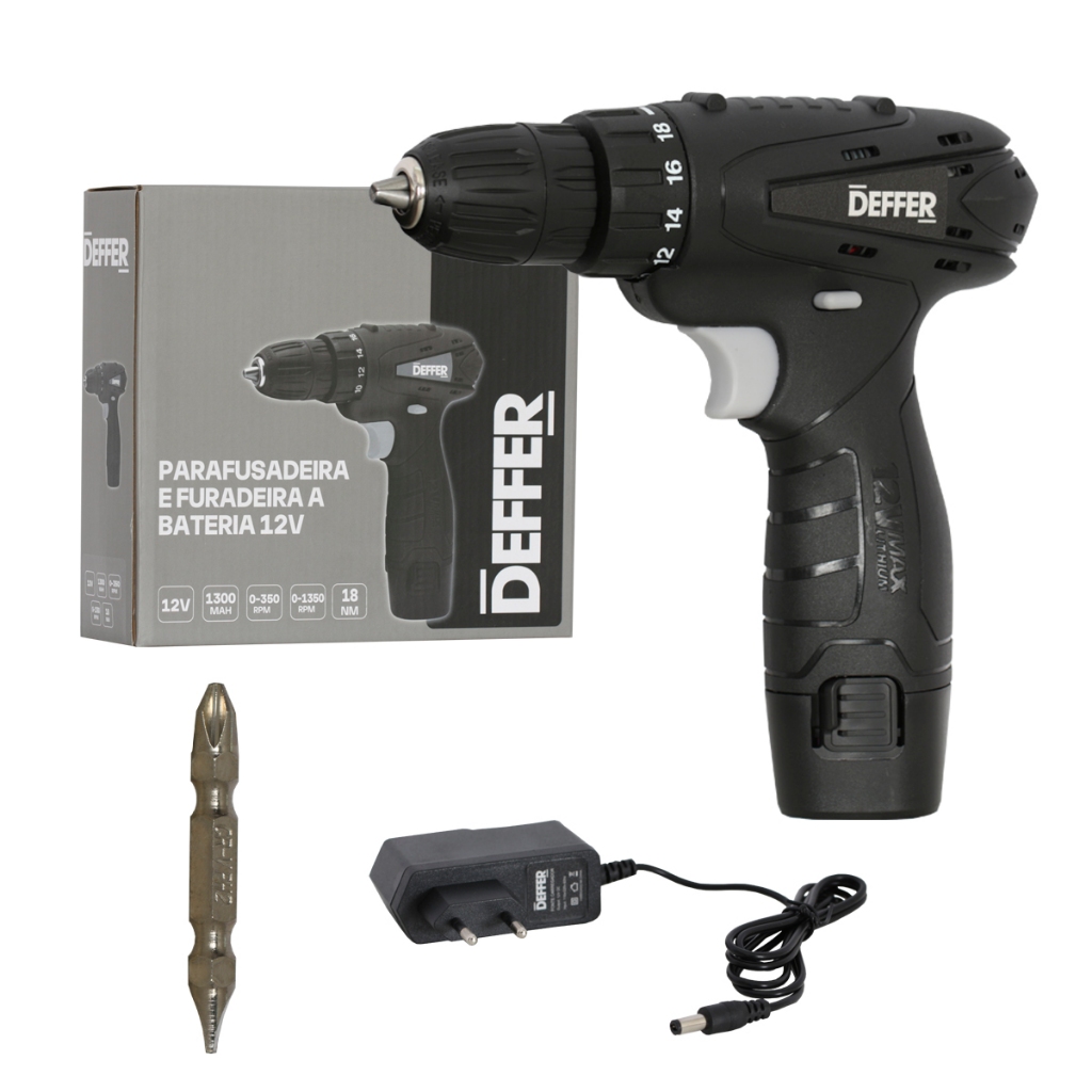 Parafusadeira e Furadeira a Bateria 12v C/ Luz de