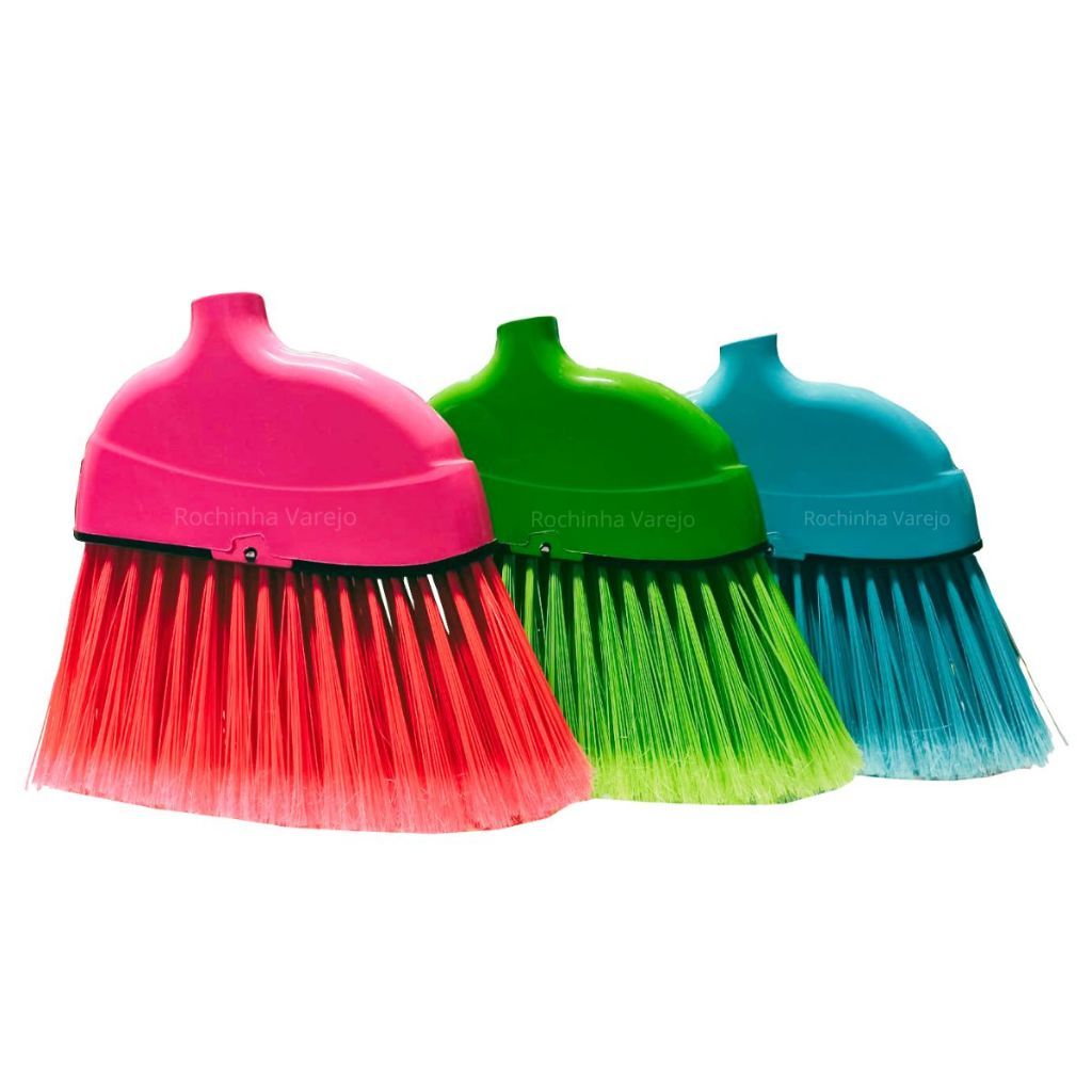Kit 3 Vassoura Nylon Varre Canto Genuina Sem Cabo 