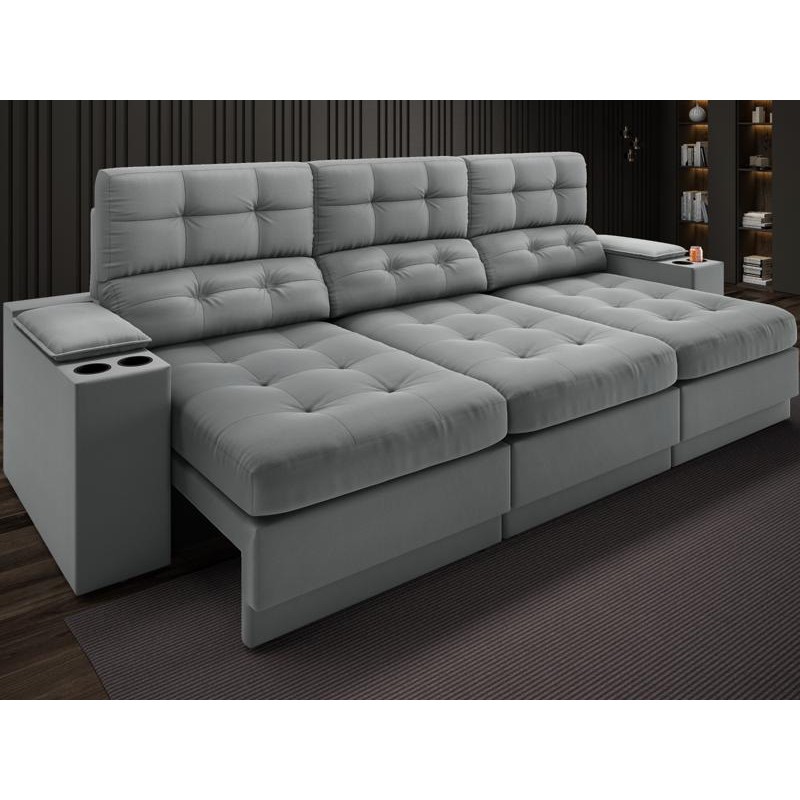 Sofá com Porta Copos e Carregador USB Eureka 2,30