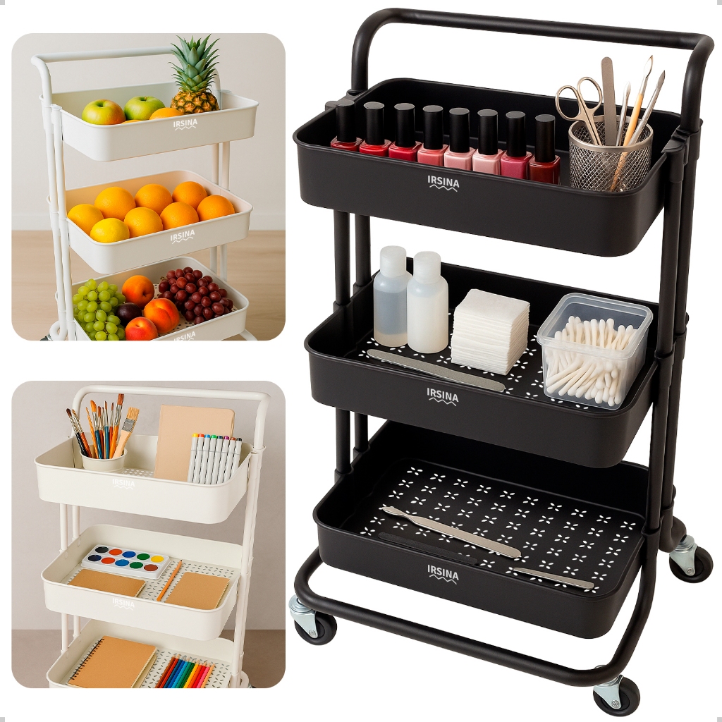 Carrinho Organizador Multiuso 3 Andares com Rodinh