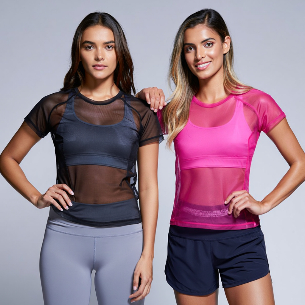 Kit 2 Blusa Tule Feminina Transparente Moderna Bal