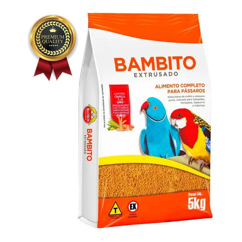 Ração Bambito Extrusado Biotron 5 Kg Original + 
