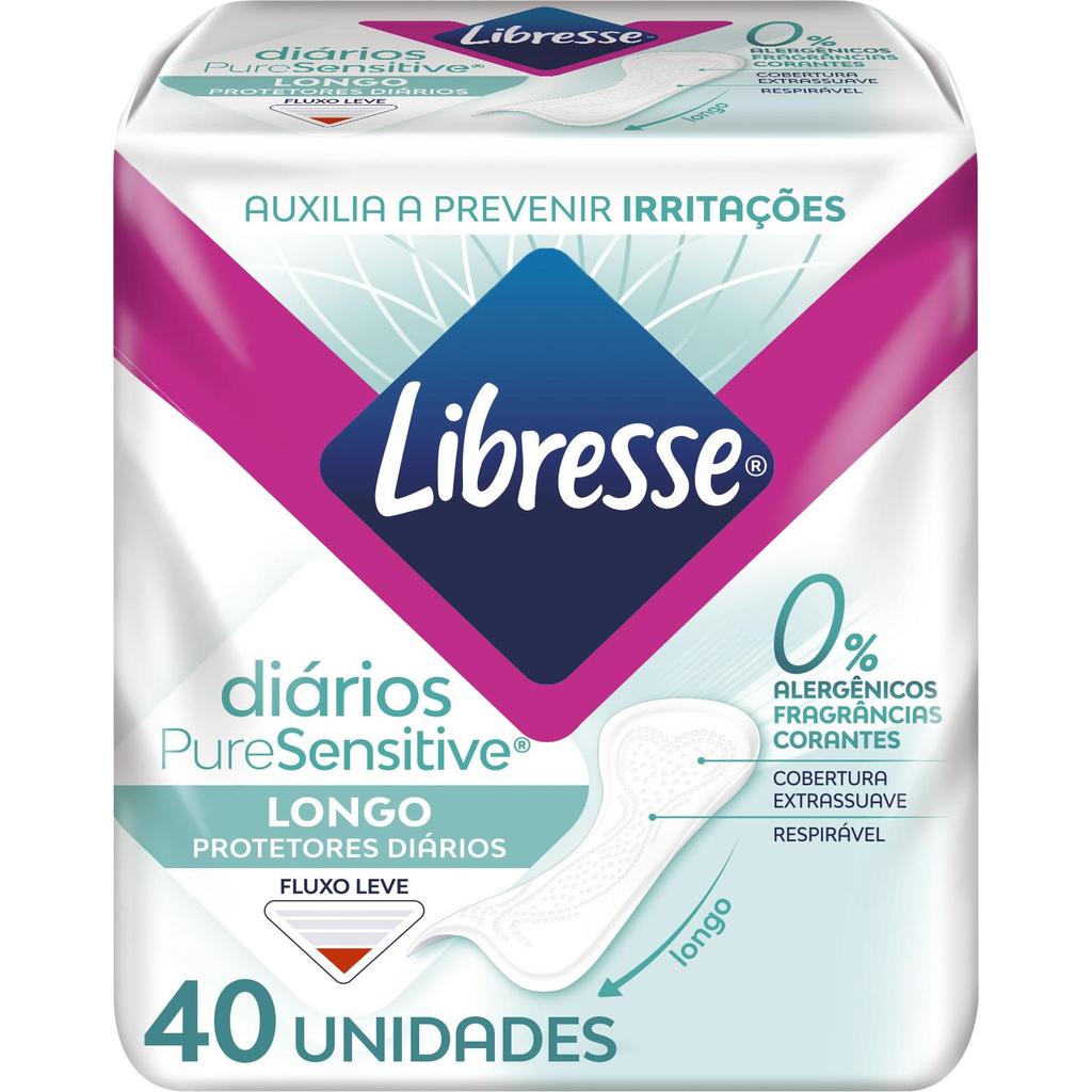 Protetor Diário Libresse Pure Sensitive Longo 40 