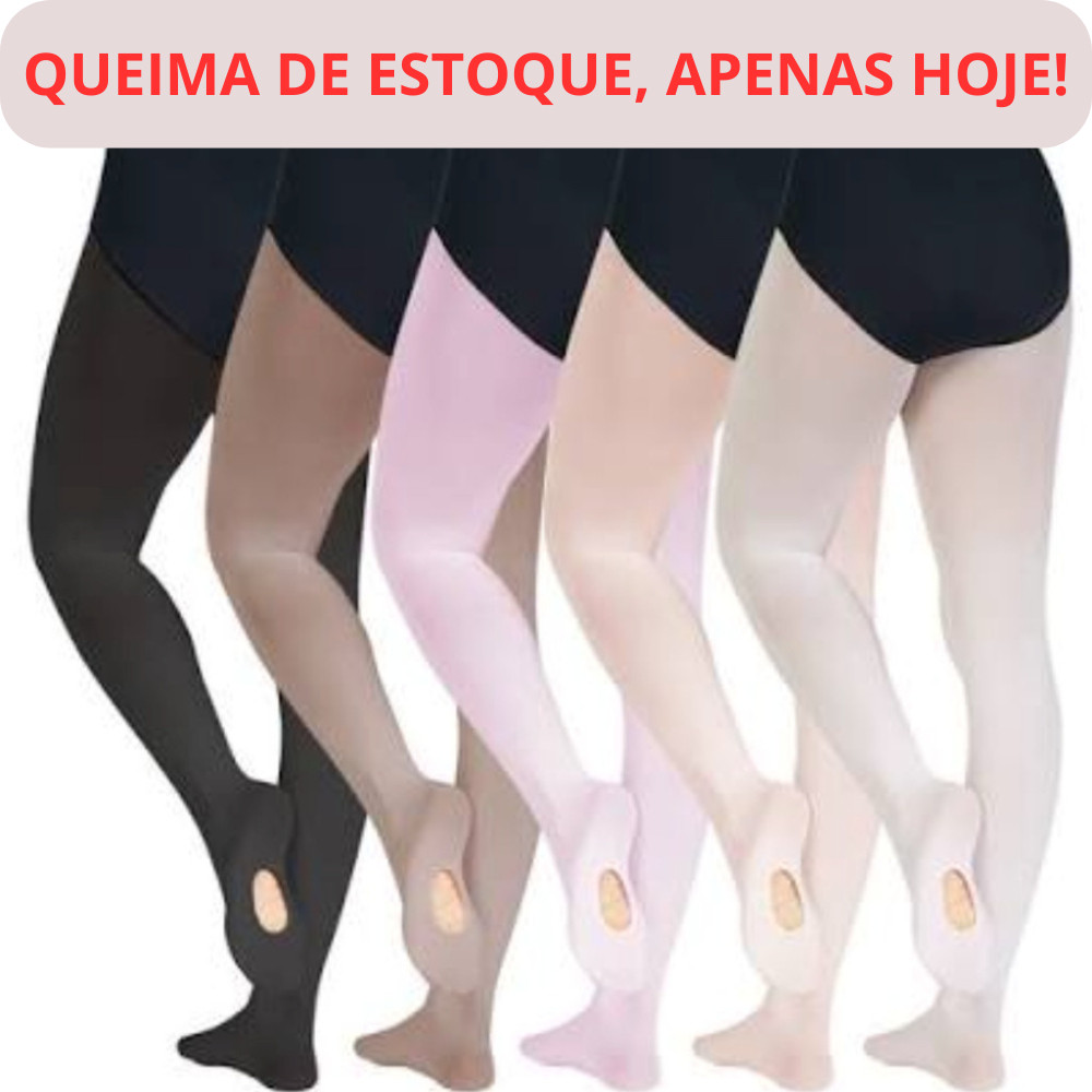 Meia Calça de Ballet Fio 80 Suplex Conversível A