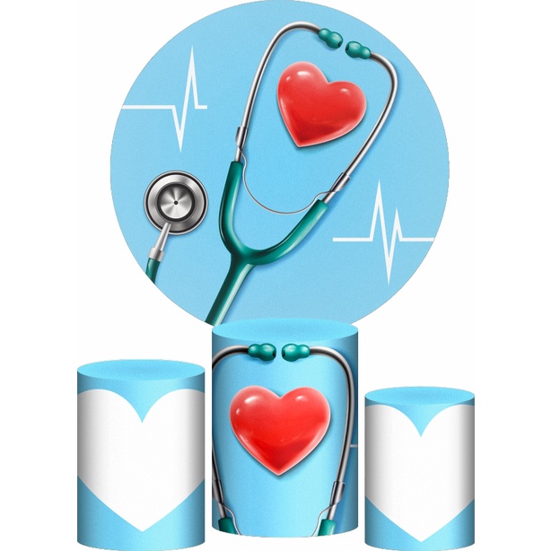 Trio Capa Cilindro + Painel Redondo MEDICINA