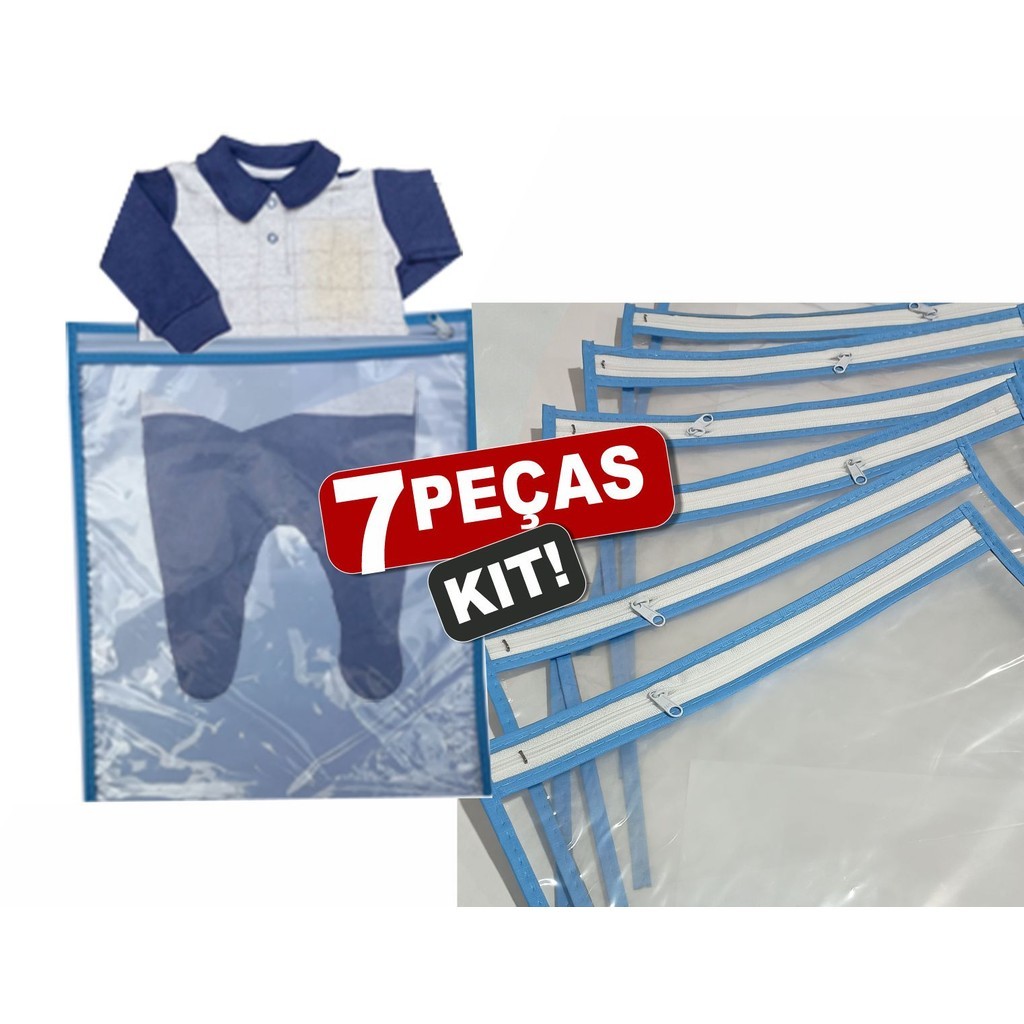 kit com 7 Saco Envelope Impermeável com Zíper pa
