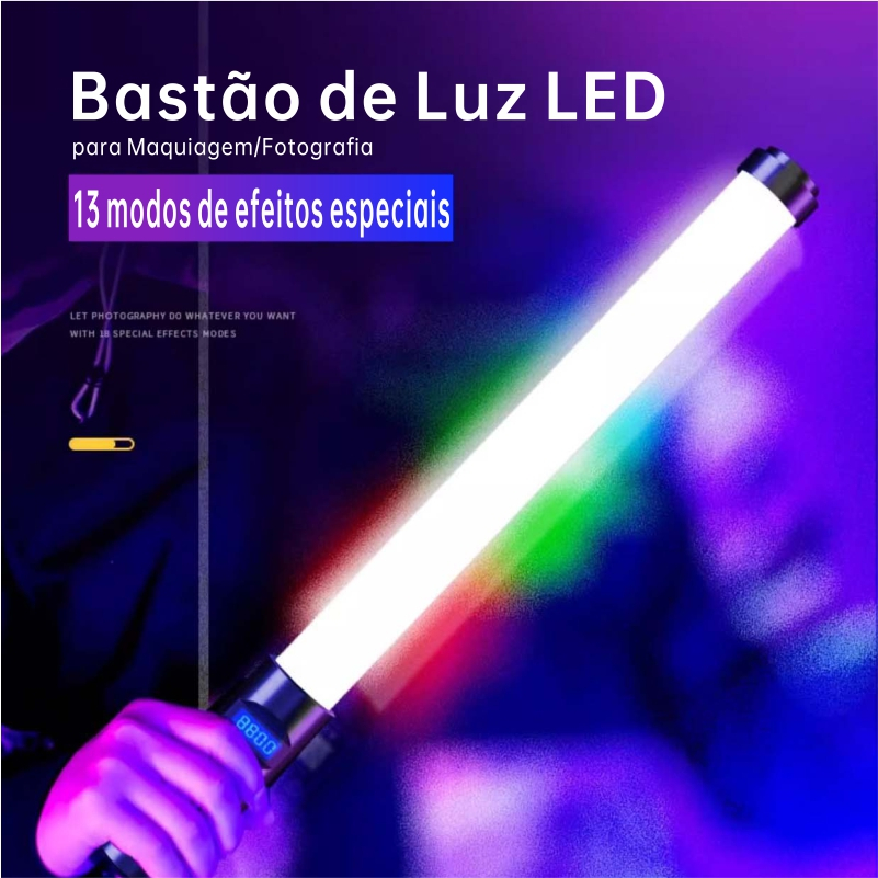 Bastão de LED RGB para Fotografia, Portátil com 