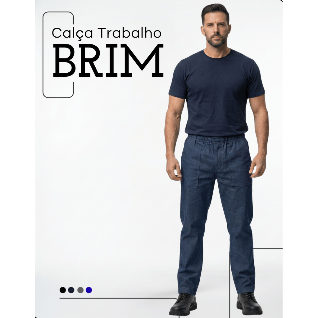 Calça Brim Uniforme Profissional Envio Imediato S