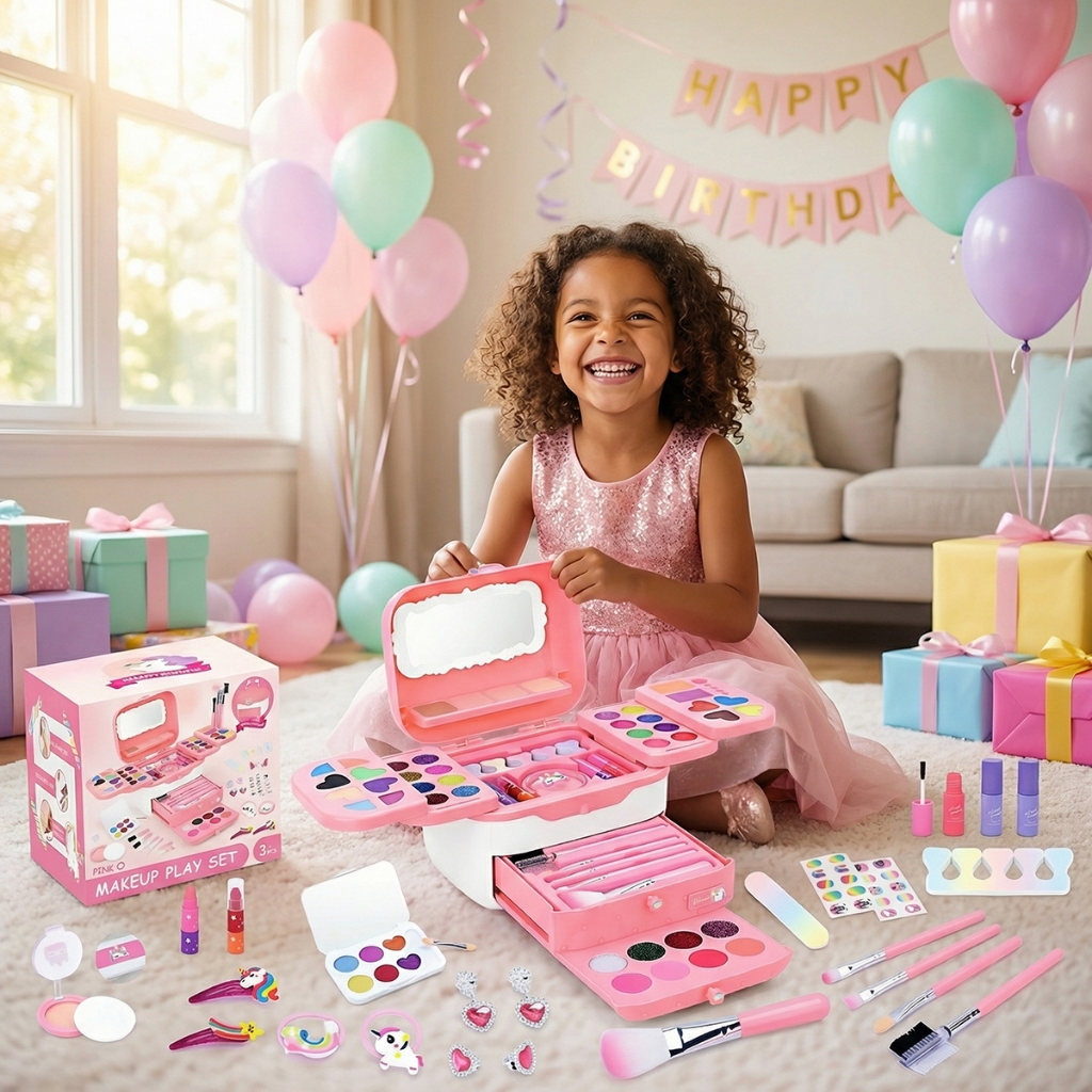 72 Peças Kit Infantil Criança De Maquiagem Com M