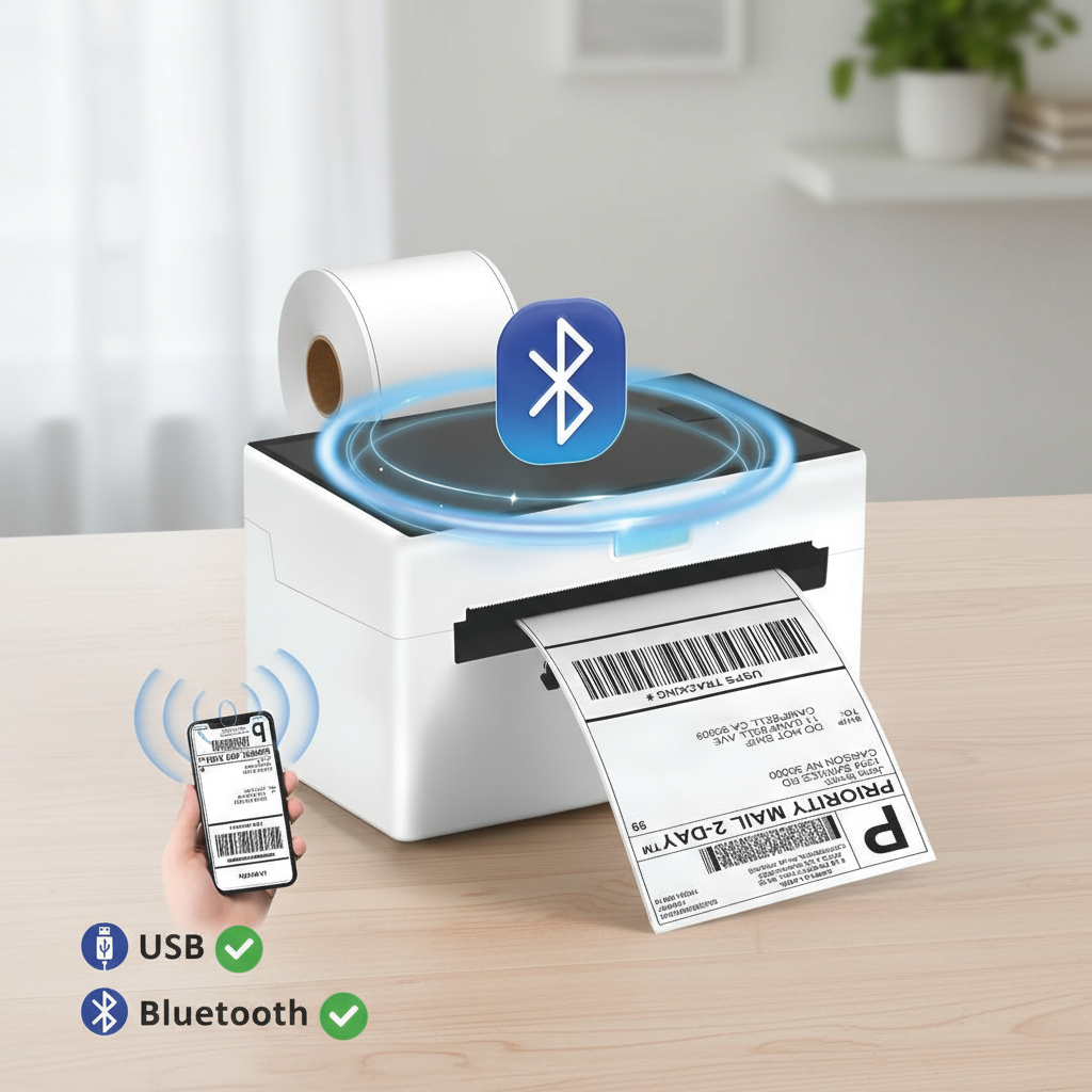 Impressora Térmica de Etiquetas Adesivas USB + Bl